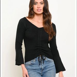 ❤️SOLD OUT❤️KNITTED OFF SHOULDER RUCHED TOP